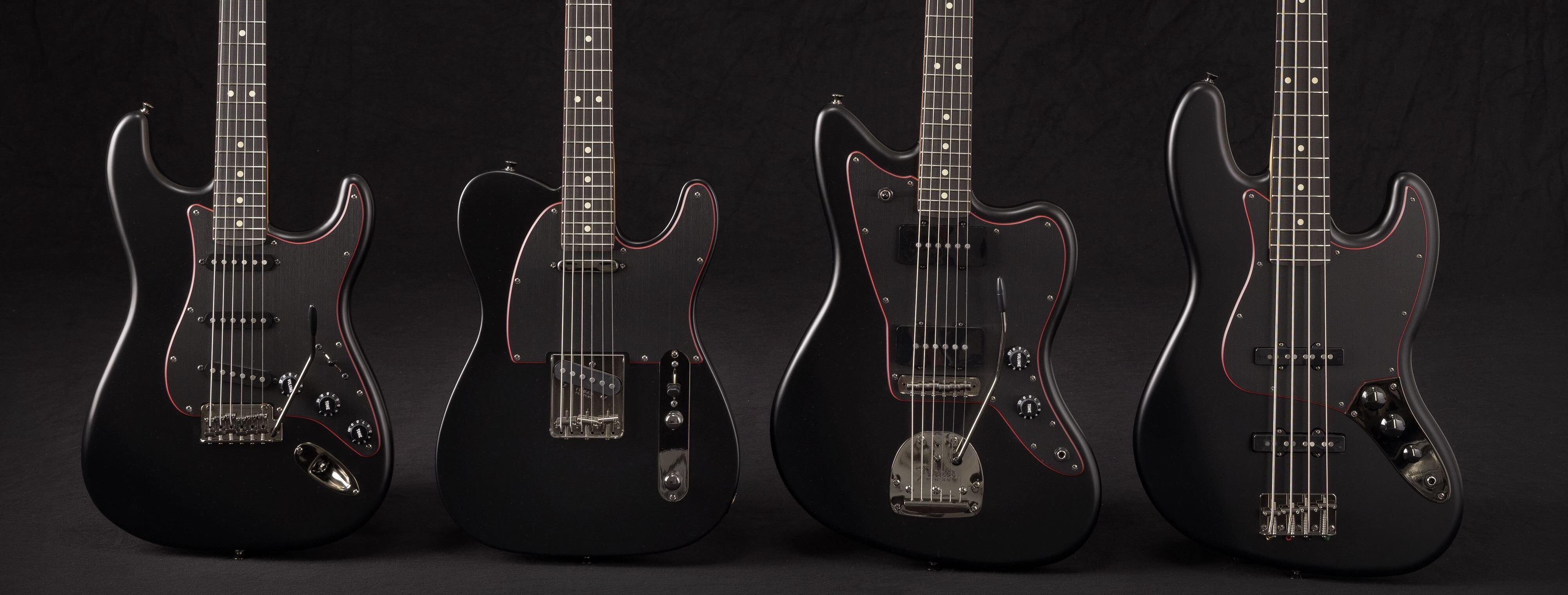 Fender Made in Japan Hybrid II Noir, 3 guitarras y un bajo